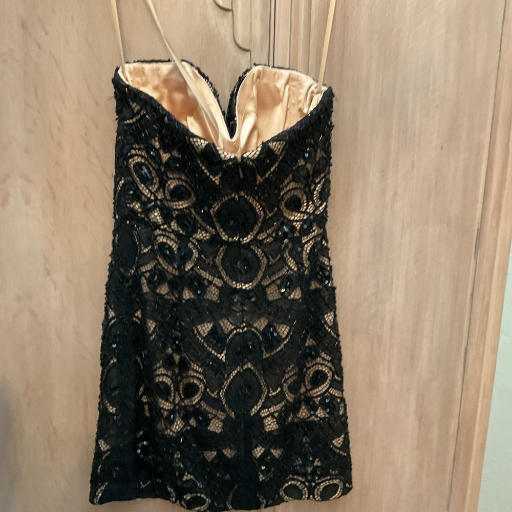 Jovani Corset Beaded Lace Black Mini Dress Prom formal size 2 - Picture 8 of 14